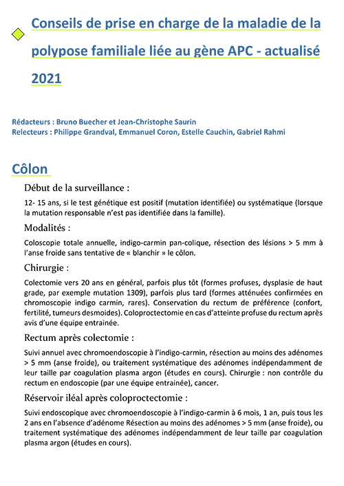 Fiche GENMAD_Conseils de prise en charge de la maladie de la polypose familiale liée au gène APC_Couv_2021.png