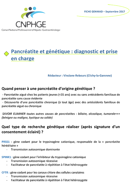 Fiche GENMAD_Pancréatite et génétique - diagnostic et prise en charge_Couv_2017.png