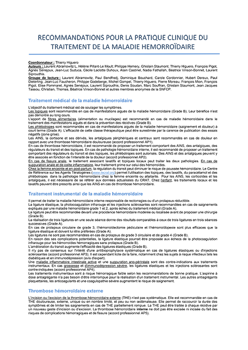 Recommandations pour le traitement de la maladie hémorroidaire (version courte)_Couv_2013.png
